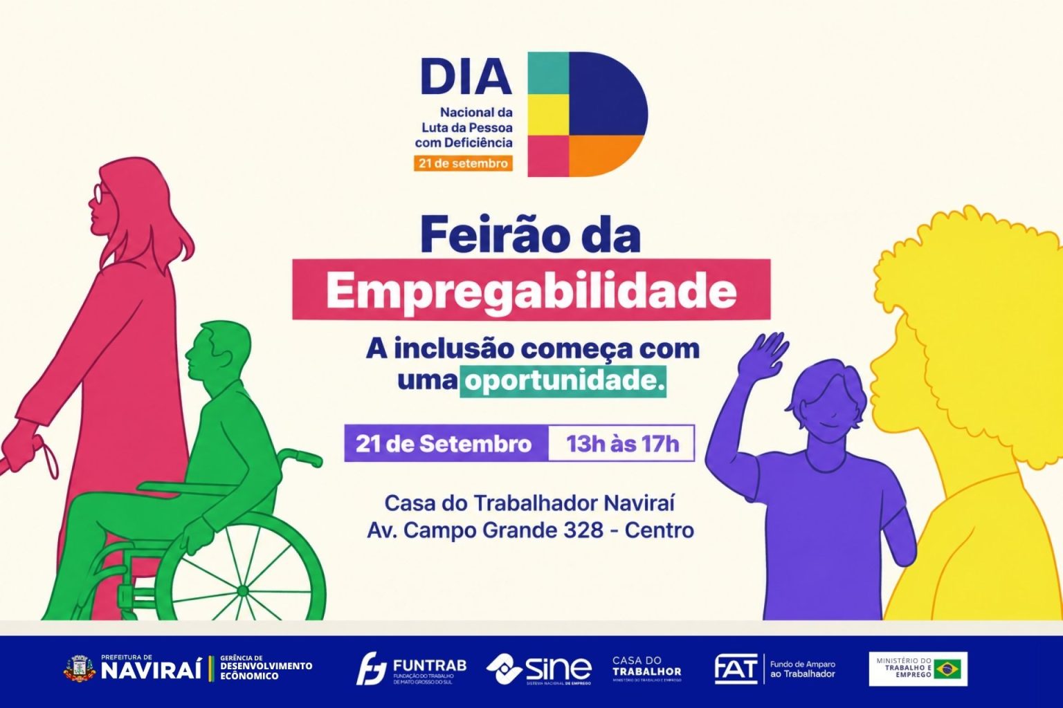 Feirão da Empregabilidade acontece hoje em Naviraí com vagas e orientação sobre o BPC
